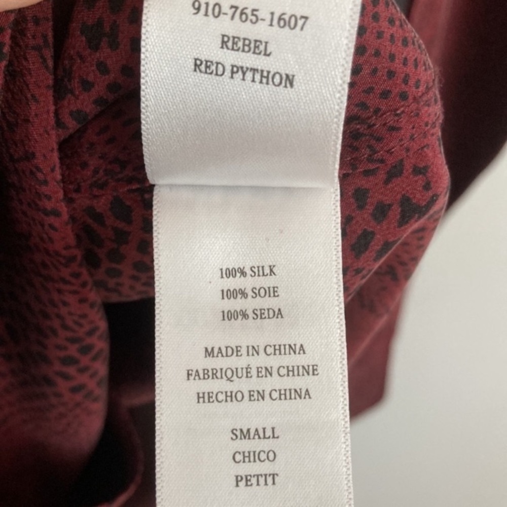 Rails Katie Silk Red Python Blouse - image 6